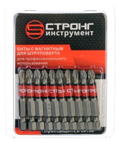 Набор магнитных бит 1/4" PZ2 (10 шт) СТП-933, Размер: 25