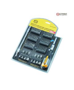 Набор головок и бит с реверсивной отверткой,58 шт. СТП-95000058