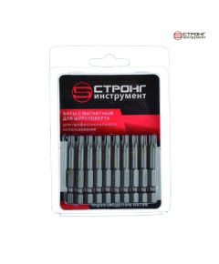 Набор магнитных бит 1/4"TORX (10 шт) СТП-951, Размер: Т30х50 