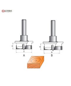 Фреза Форстнера Z3 пазовая по дереву, 8х35Dх12H мм, с ограничителем СТФ-10111035