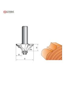 Фреза по дереву кромочная фигурная CTФ-2022, Размер: 8/43/18 R4/R10   