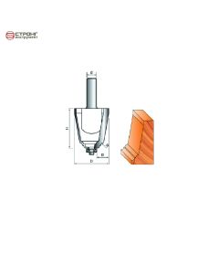 Фреза по дереву кромочная конусная 10° , 12х43Dх50H R3.5 мм,CTФ-3012