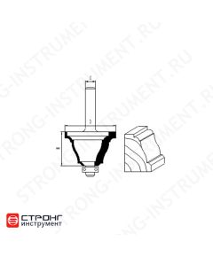 Фреза по дереву кромочная фигурная, 8х41Dх25H мм, CTФ-3612