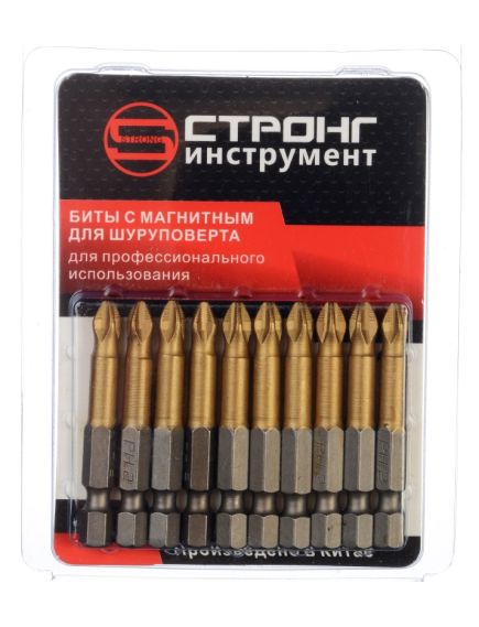 Набор магнитных бит 1/4"РН 2 (10 шт) СТП-931, Размер: РН3х50