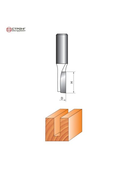 Фреза прямая пазовая по дереву СТФ-1001, Размер: 8х5х12