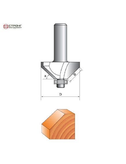 Фреза по дереву кромочная конусная 45° СТФ-1022, Размер: 8/40/18  