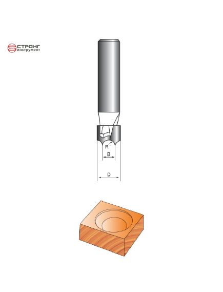 Фреза по дереву пазовая для розеток CTФ-1026, Размер: 8/16/15 R5  