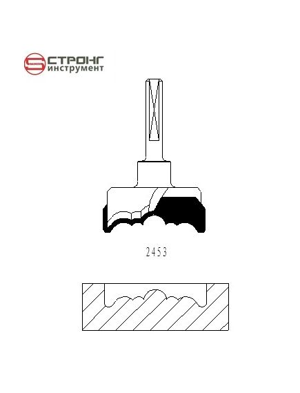 Фреза по дереву пазовая для розеток CTФ-2453, Размер: 12/70/21  