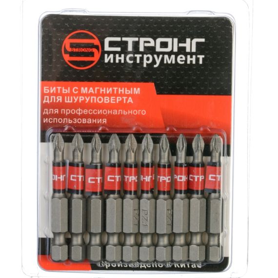 Набор магнитных бит 1/4"PZ1 (10 шт) СТП-932, Размер: 25