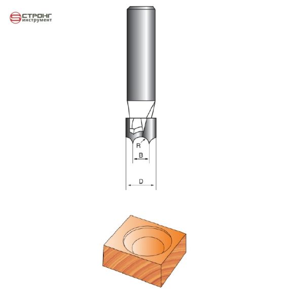Фреза по дереву пазовая для розеток CTФ-1026, Размер: 8/16/15 R5  
